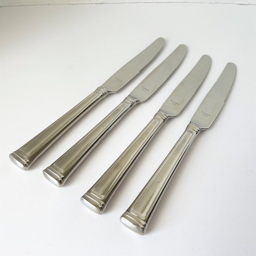 Lenox ESQUIRE Glossy 18/10 Stainless Steel Lot of 4 Dinner Knives Knife China